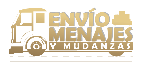 logo enviomenajes y mudanzas dorado